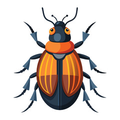 Illustration of a beetle insect on white