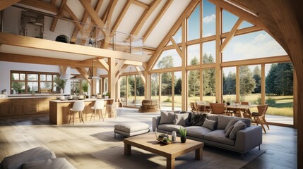 Fototapeta premium living structure timber frame