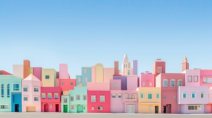 Fototapeta premium buildings pastel shapes