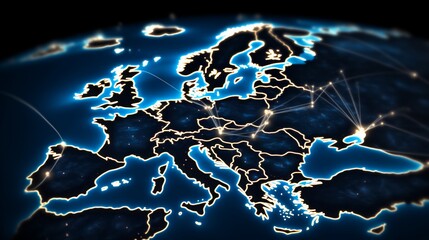 European telecommunication network for global finance communication  france, germany, uk, italy