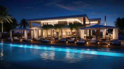Fototapeta premium swimming exterior lighting