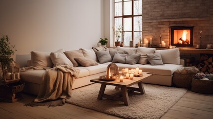 Fototapeta premium soft comfortable home interior