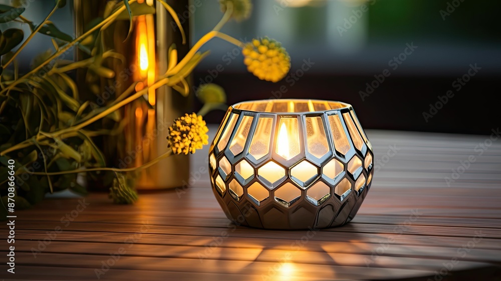 Canvas Prints candle silver hexagon