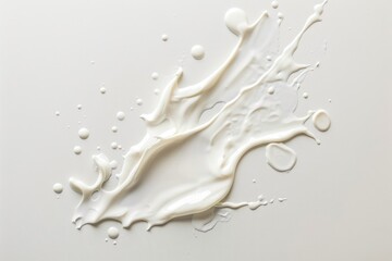A high-angle shot of a liquid splashing on a white surface, great for use in scientific or educational contexts