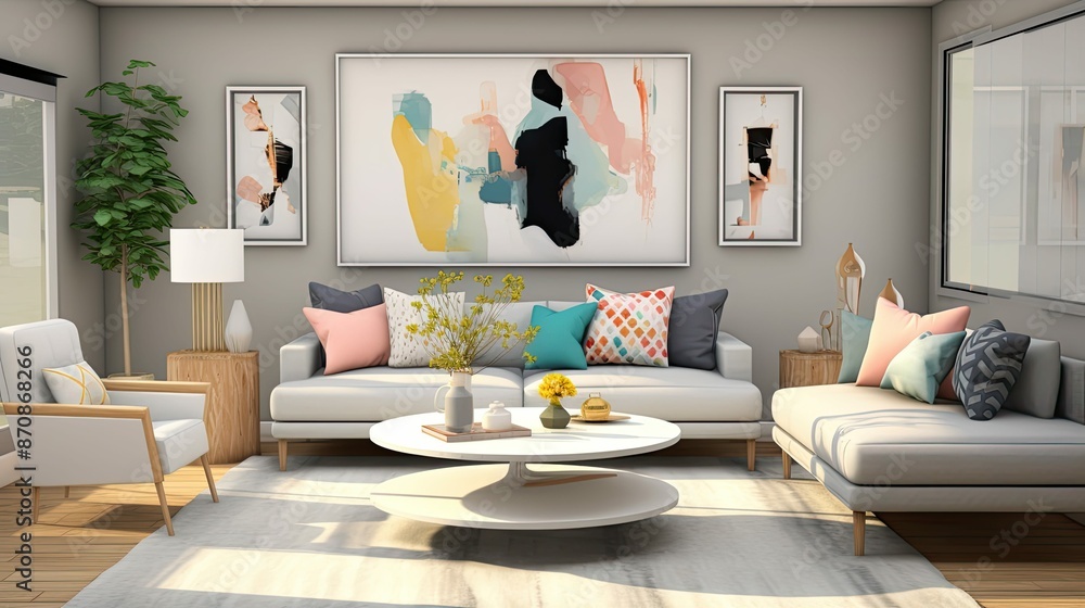 Poster artwork interior design plan