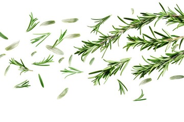 A sprig of rosemary leaves floating through the air, free and effortless