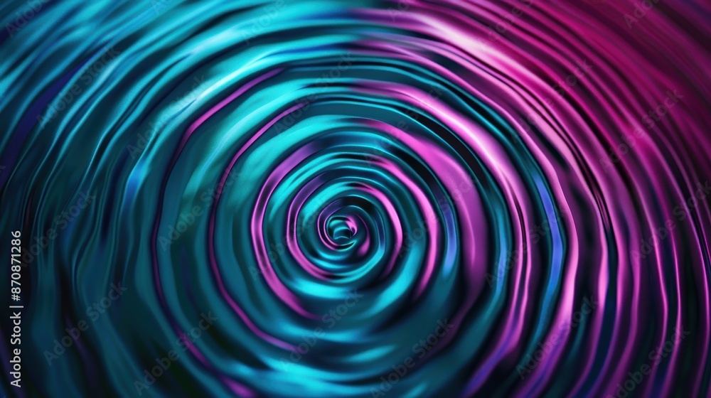 Poster abstract vibrant spiral with blue and pink hues, perfect for background and digital art designs in a