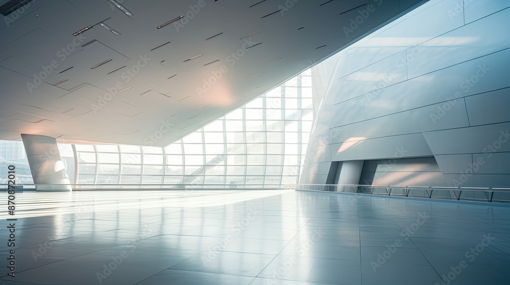 Wall mural shadow blurred modern architecture interior