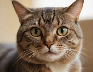 Obraz premium An image of a cat with a sad expression