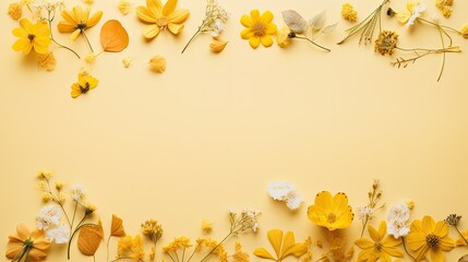 flowers yellow lined paper