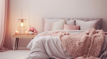 Fototapeta premium bedroom blurred mock up interior