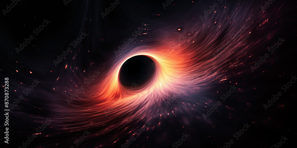 Canvas Prints space tunnel with black hole and disk of light. speed motion blur effect