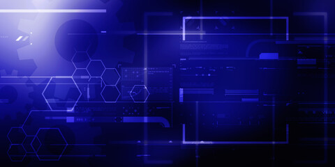 Obraz premium 2d illustration Abstract futuristic electronic circuit technology background