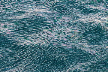 Rippled pattern of waves on ocean, Drake Passage, approaching Patagonia, South America. 
