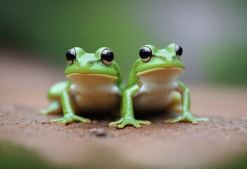 Cute green frog