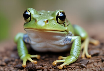 Cute green frog