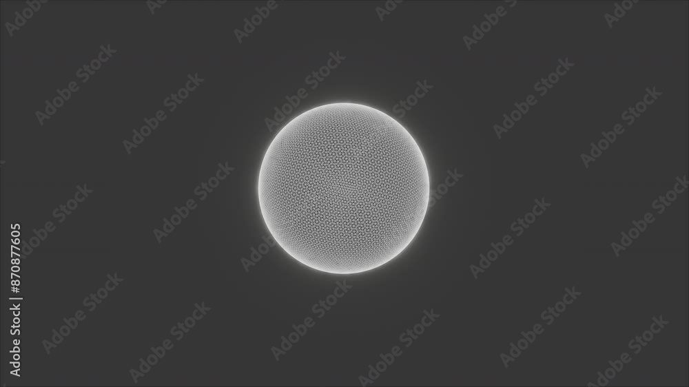 Poster grid white sphere. computer generated 3d render