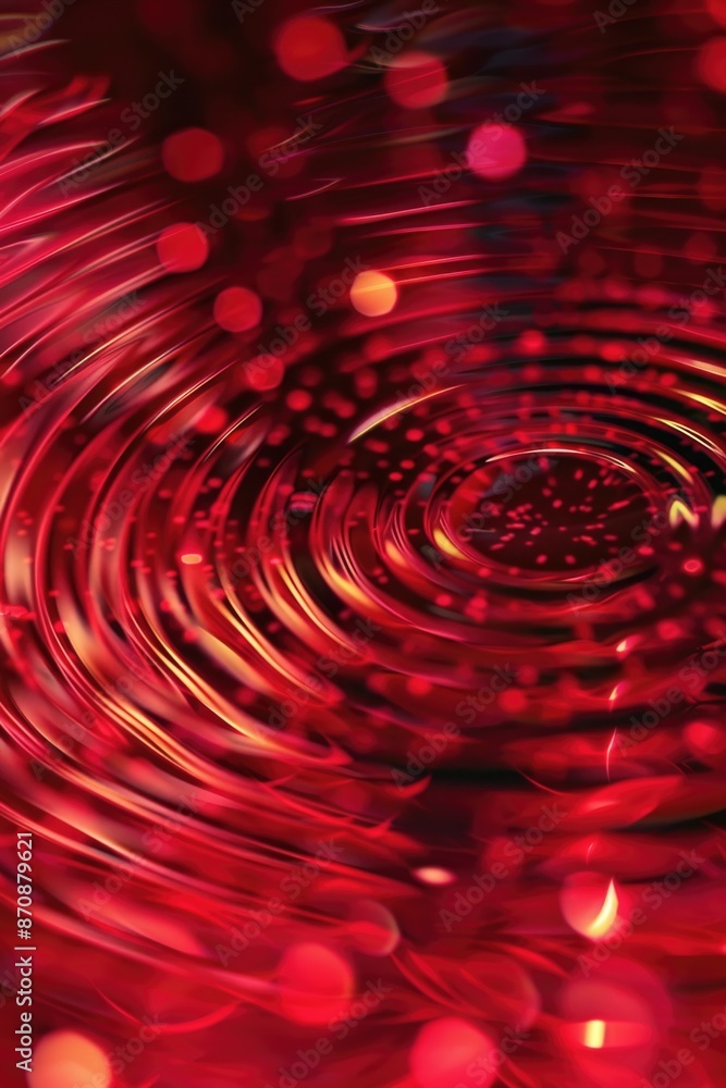 Poster a close-up shot of a circular object with red lights, suitable for use in technology or design relat