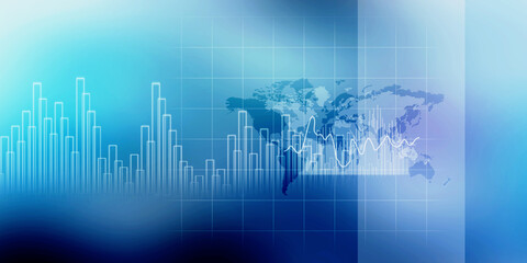 2d illustration Stock market online business concept. business Graph 