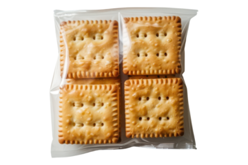 Pack of Crackers in Packaging cut out transparent isolated on white background PNG file
