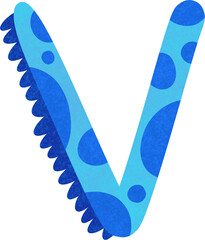 Alphabet 'V' Letter Dinosaur. Engaging and Educational Wall Art for Kids' Learning and Decor