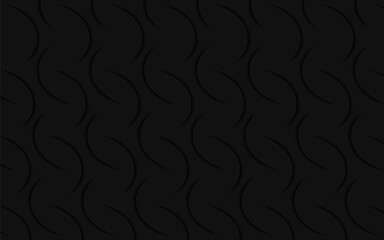 Black abstract design with curved layered patterns creating a sleek, modern, and elegant background for digital and graphic projects.