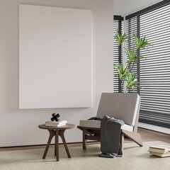 Frame mockup, Living room wall poster mockup. Interior mockup house background, Modern Interior design. 3D render