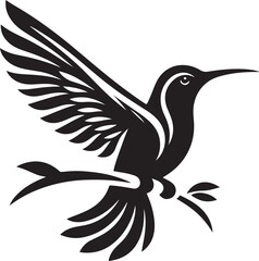 Humming bird silhouette vector illustration. Vector Collection of Bird Silhouettes