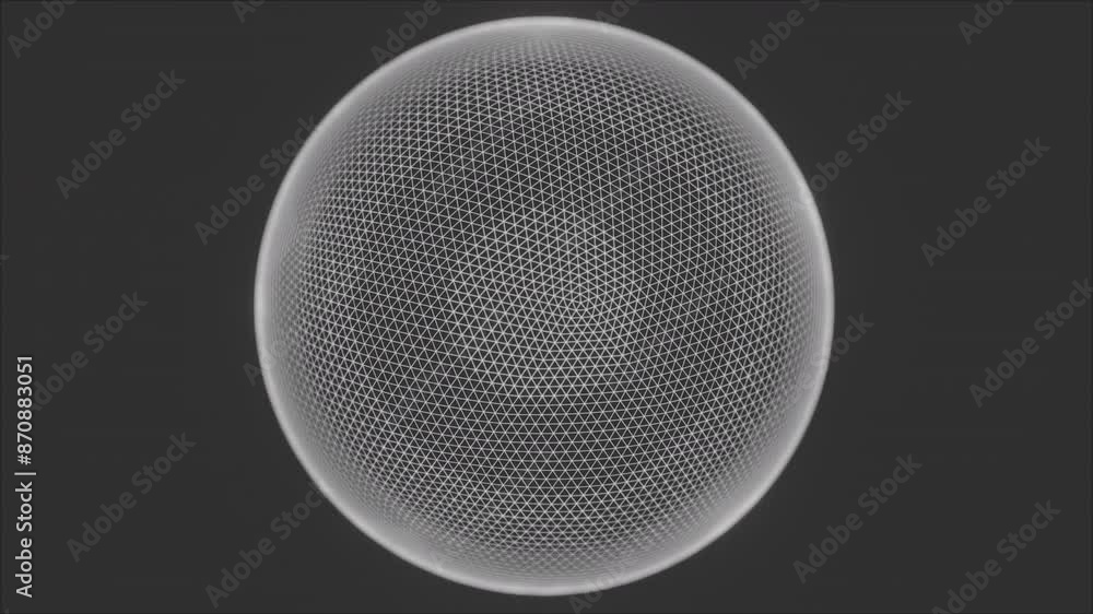 Poster grid white sphere. computer generated 3d render