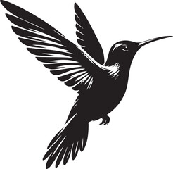 Humming bird silhouette vector illustration. Vector Collection of Bird Silhouettes