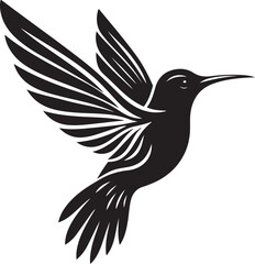 Fototapeta premium Humming bird silhouette vector illustration. Vector Collection of Bird Silhouettes