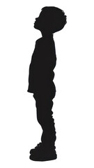 PNG Little boy silhouette clip art backlighting black white background