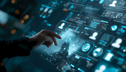 Interactive Futuristic Touchscreen Display - Cutting-Edge Technology