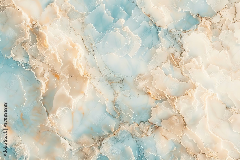 Poster a seamless pattern of beige and light blue marble with subtle textures, perfect for creating an eleg
