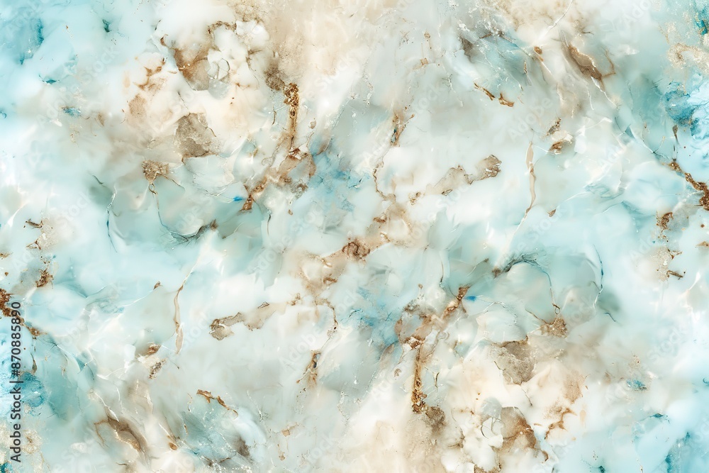 Poster a seamless pattern of beige and light blue marble with subtle textures, perfect for creating an eleg