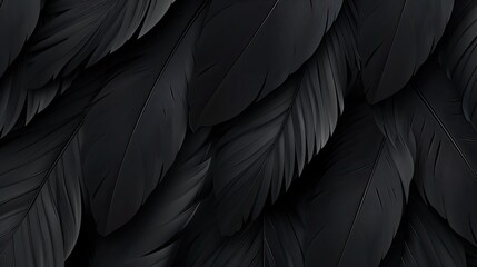 Obraz premium Abstract black feather texture background. Premium luxury dark background. Modern design banner
