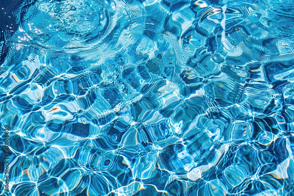 Poster blue summer surface background pool water reflection pattern wave abstract clear wet turquoise textu