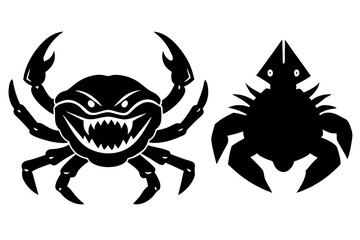 ghost crab gibbon goblin shark haed icon silhouette vector illustration 