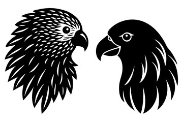 kakapo kestrel haed icon silhouette vector illustration 