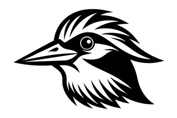 kokanee kookaburra haed icon silhouette vector illustration 