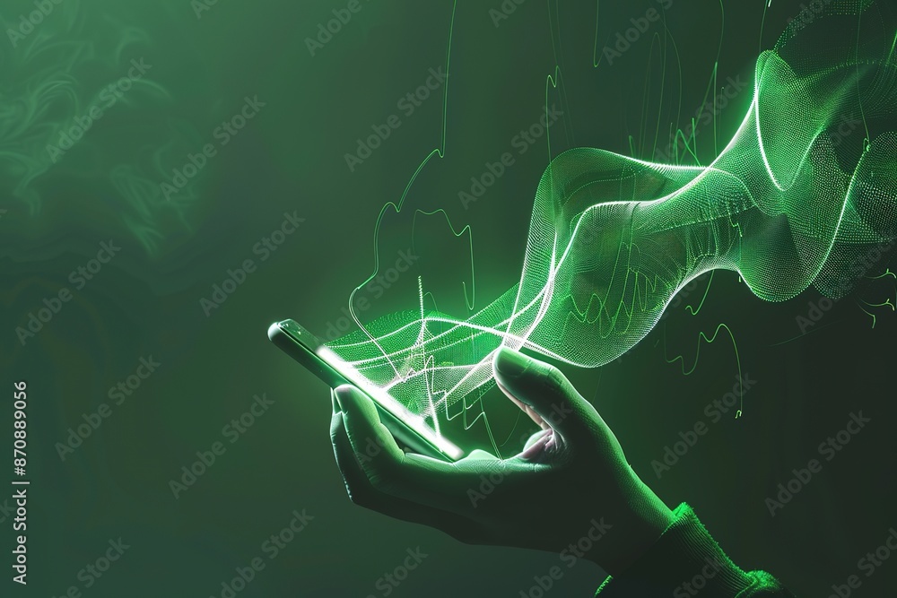 Poster connect digital technology networking science future futuristic hand business tech internet finger d