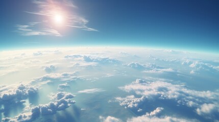 Fototapeta premium Earth and clouds in the sky with gradient effect and adjusted lighting for a picturesque scene