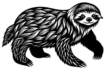 Naklejka premium sloth silhouette vector illustration 