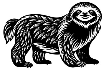 Naklejka premium sloth silhouette vector illustration 