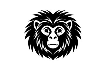 tamarin head icon silhouette vector illustration 
