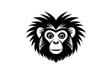tamarin head icon silhouette vector illustration 