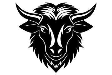 Obraz premium takin head icon silhouette vector illustration 