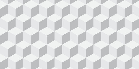 Minimal abstract white and gray background from cubes victor art. Geometric tiles and mosaic creative stylish seamless pattern block cube background. minimal hexagon Cubes mosaic shape vector design