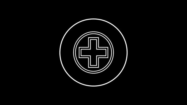 Animated of plus symbol sign icon. medical icon concept