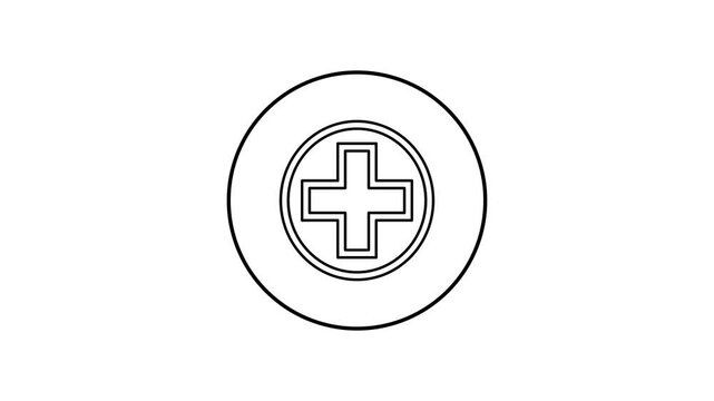 Animated of plus symbol sign icon. medical icon concept
